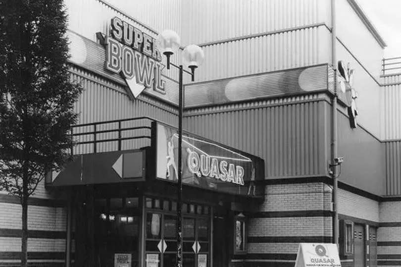 Super Bowl and Quasar at Grand Central complex in Stockport, early 90s