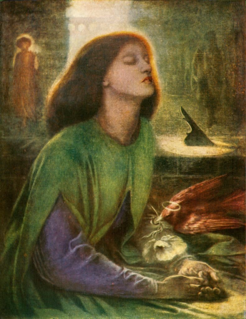 Rossetti expresó dolor por la muerte de Elizabeth Siddal en su cuadro "Beata Beatrix", en el que compara su desesperación con la del poeta Dante Alighieri ante la pérdida de su amada Beatriz.