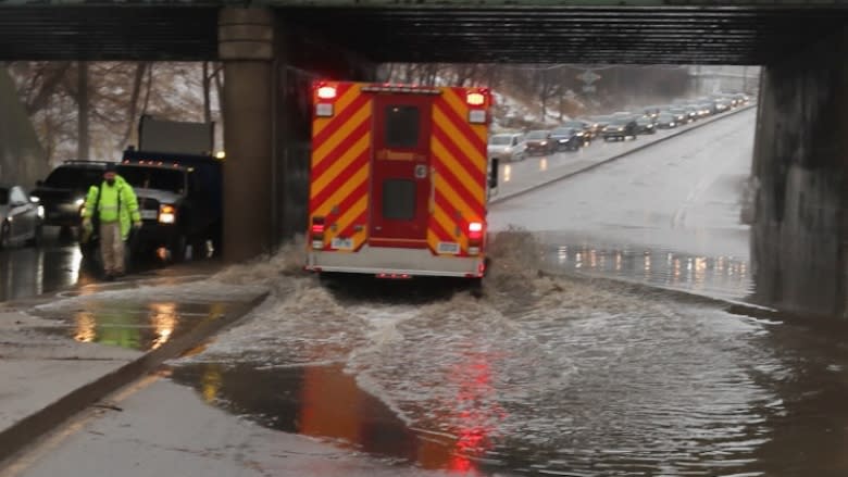 Heavy rain, mild weather causing trouble on Toronto roads, waterways