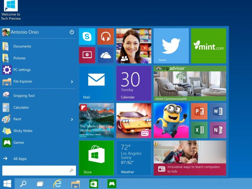 windows 10 start menu