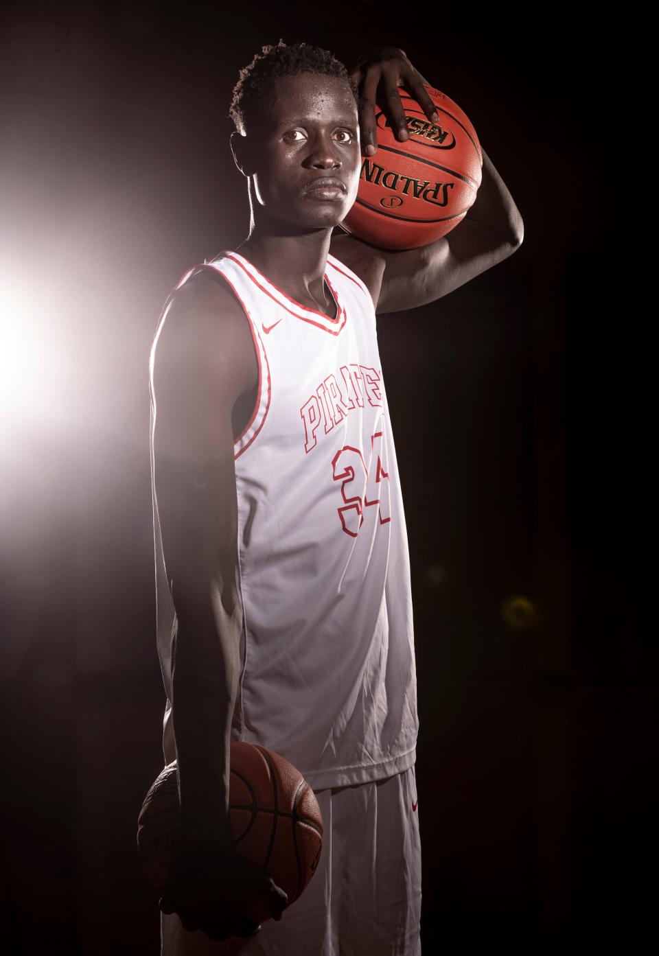 Belfry High School basketball's Bol Kuir, a native of Sudan, stands 7'3 and will anchor Belfry down low as they pursue their first regional championship in nearly thirty years. Nov. 10, 2021