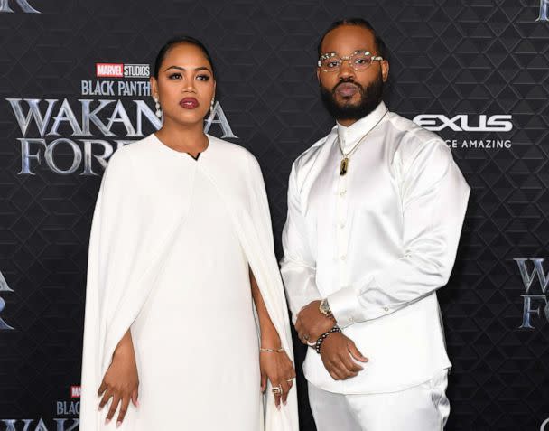 PHOTO: Director Ryan Coogler, right, arrives for the world premiere of Marvel Studios' 'Black Panther: Wakanda Forever' at the Dolby Theatre in Hollywood, Calif., on Oct. 26, 2022. (Valerie Macon/AFP via Getty Images)