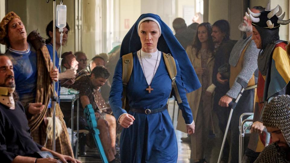 Betty Gilpin as Simone in Mrs. Davis