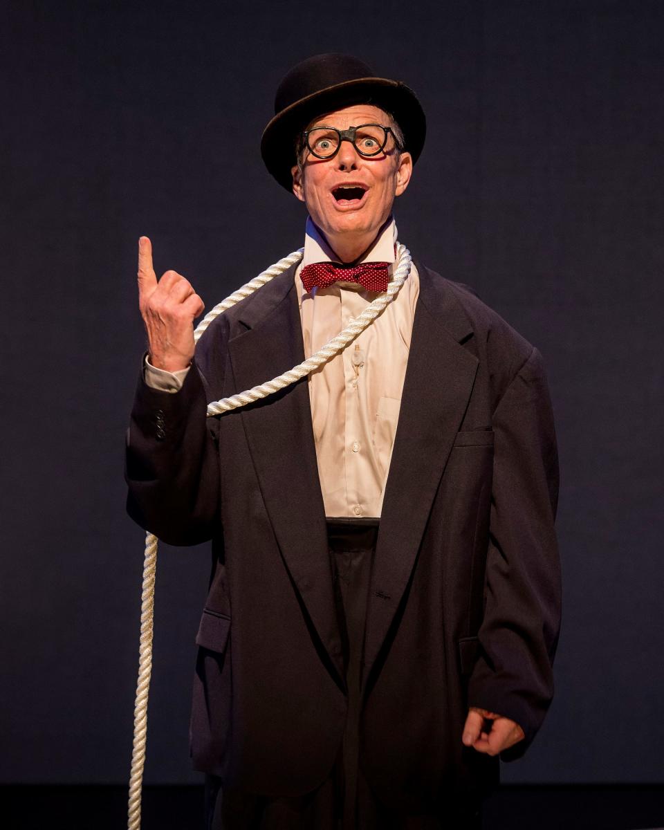 Bill Irwin in the Irish Repertory Theatre production of “On Beckett.” Conceived and performed by Irwin, “On Beckett” runs from May 12-15 at the Savannah Cultural Arts Center.