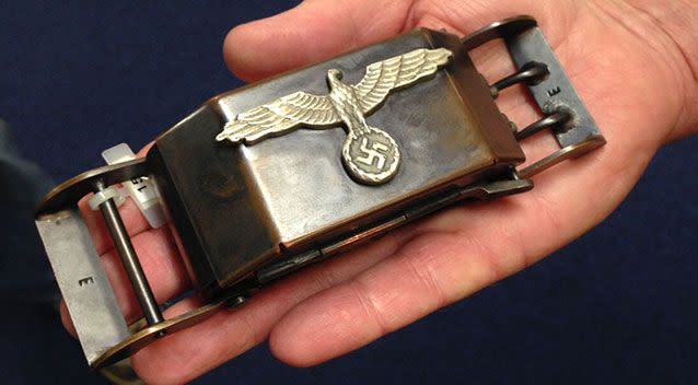 An interesting 'gun' kept at the Smalls Arms Factory. It's believed to be a Nazi SS officer's belt buckle from World War II. Source: Nicholas McCallum