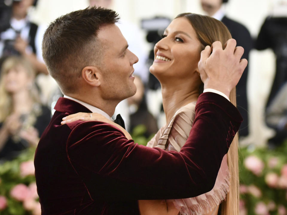 Tom Brady, left, and Gisele Bundchen attend The Metropolitan Museum of Art's Costume Institute benefit gala celebrating the opening of the "Camp: Notes on Fashion" exhibition on Monday, May 6, 2019, in New York. (Photo by Charles Sykes/Invision/AP)