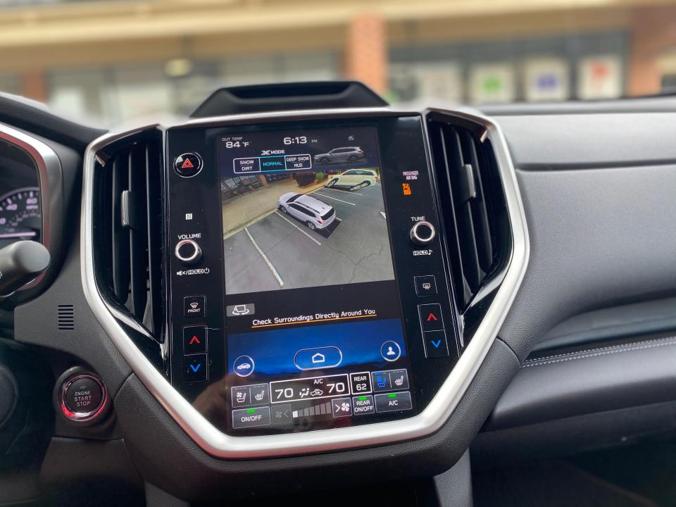 The Subaru Ascent's surround view monitor on its infotainment screen.