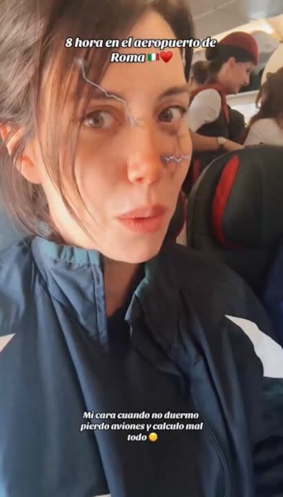 Wanda Nara mostró cómo fue su vuelo en clase turista (Foto: Captura de video)