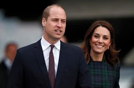 Britain's Prince William, Duke of Cambridge and Catherine, Duchess of Cambridge arrive at the "V&A Dundee" museum in Dundee, Scotland, January 29, 2019. REUTERS/Russell Cheyne