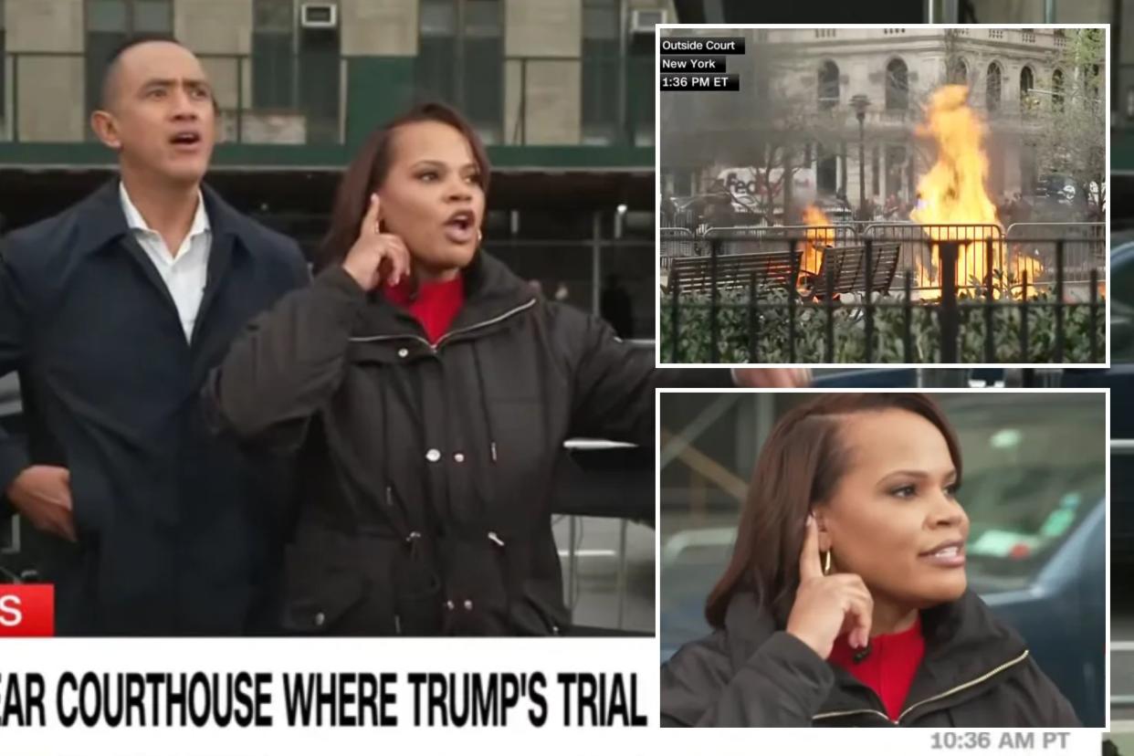 CNN anchors watch man set himself on fire