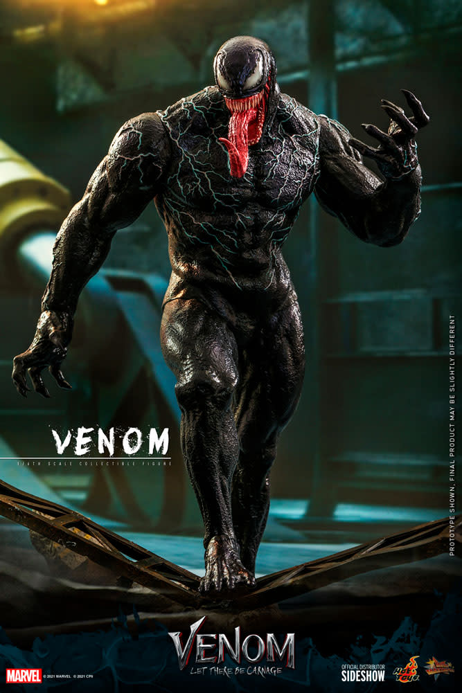 The new Venom sixth scale figure stands tall at 33cm