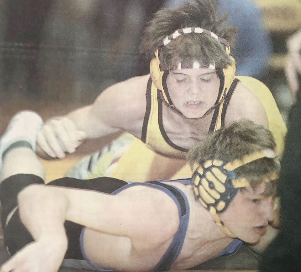 Webster eighth-grader Logan Storley posted a 2-0 overtime win over Redfield's Brock Edgar to win the 199-pound championship in the 2007 state Class B wrestling tournament at Aberdeen.