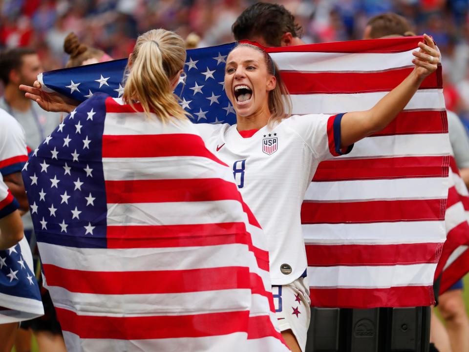 United States midfielder Julie Ertz (8) went to Mesa Dobson High.