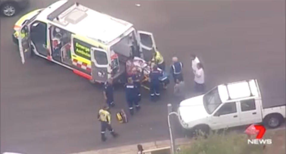 He was sedated then rushed to Westmead Hospital. Source: 7 News