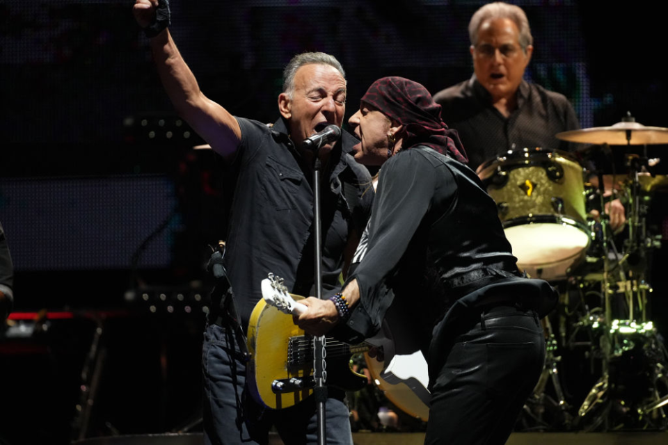 Bruce Springsteen (L) performs with Steven Van Zandt of the E Street Band at MetLife Stadium on Aug. 30. Since 2006, Van Zandt has also dabbled in education with the creation of his free TeachRock program for K-12 classrooms. (Manny Carabel/Getty Images)