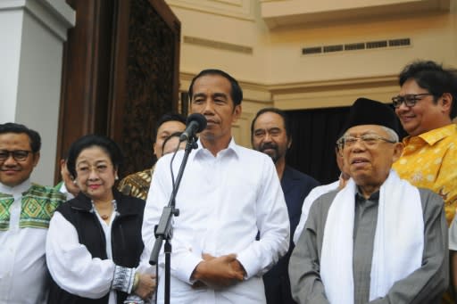 Indonesia's Joko Widodo has won a second term as president, election authorities have announced