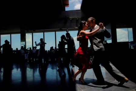 Participants take part in the Caribbean qualifying round for the Tango World Championship in Buenos Aires, in Havana