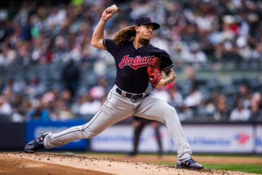 Mike Clevinger, grunge art, MLB, Cleveland Indians, Sunshine