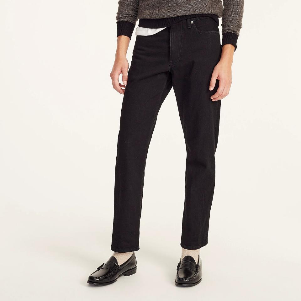 black jeans straight fit mens