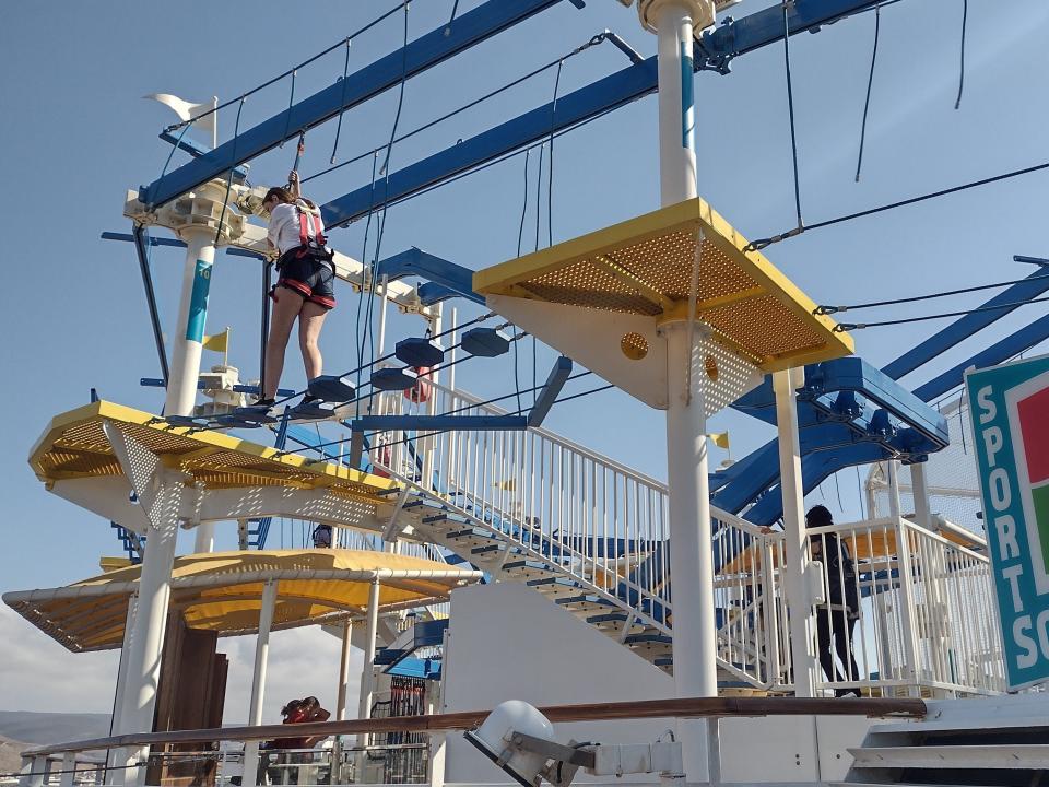 Ropes course on Carnival Radiance cruise ship