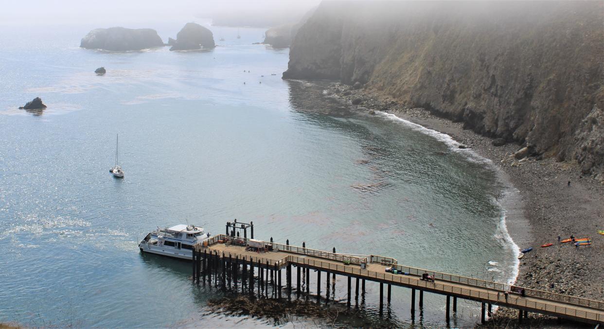 Island Packer boat wharf on Santa Cruz Island.