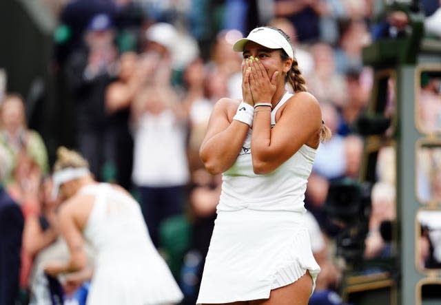 Jessica Bouzas Maneiro looks shocked after winning