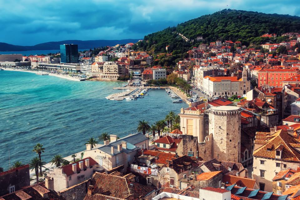 The coast of Split. Croatia which has 3,600 miles of coastline and it is a large part of the eastern shore of the Adriatic Sea.