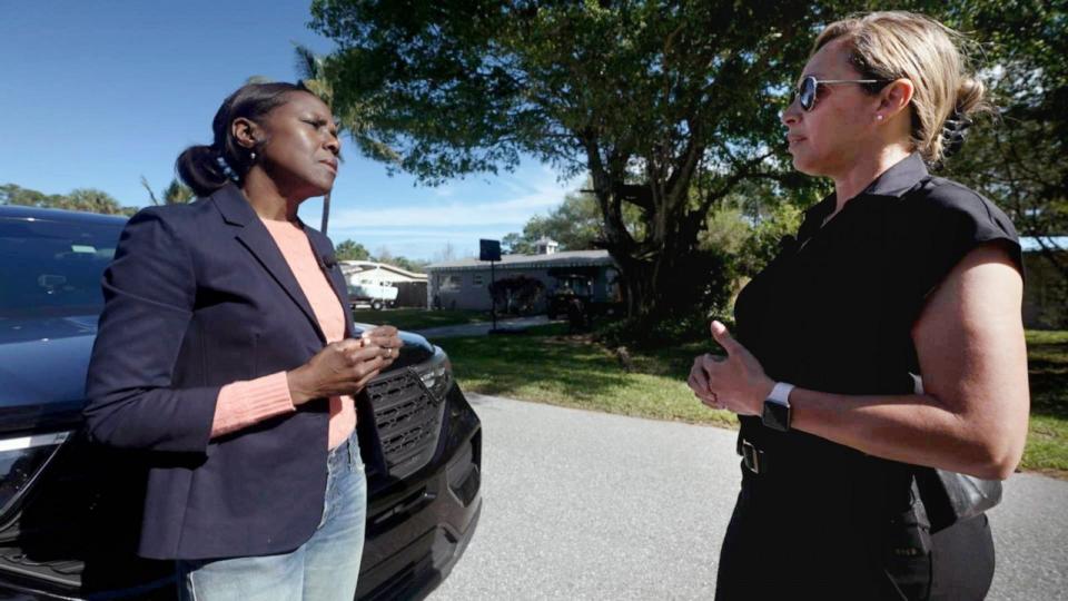 PHOTO: Martin County Sheriff’s Office Lieutenant Yesenia Carde spoke with “20/20” Co-Anchor Deborah Roberts near the house where Tricia Todd was last seen alive.  (ABC News)
