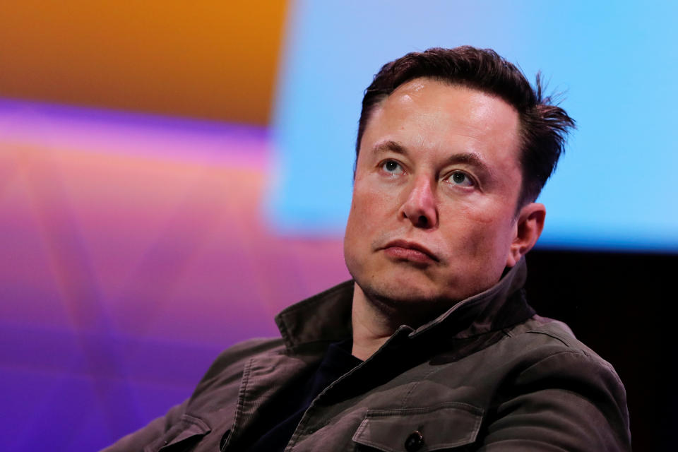 SpaceX owner and Tesla CEO Elon Musk listens during a conversation with legendary game designer Todd Howard (not pictured) at the E3 gaming convention in Los Angeles, California, U.S., June 13, 2019.  REUTERS/Mike Blake