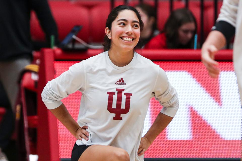 BLOOMINGTON, IN - NOVEMBER 12, 2023 - defensive specialist Isa Lopez #22 of the Indiana Hoosiers during the game between the Minnesota Golden Gophers and the Indiana Hoosiers at Wilkinson Hall in Bloomington, IN. Photo By Pearson Georges/Indiana Athletics