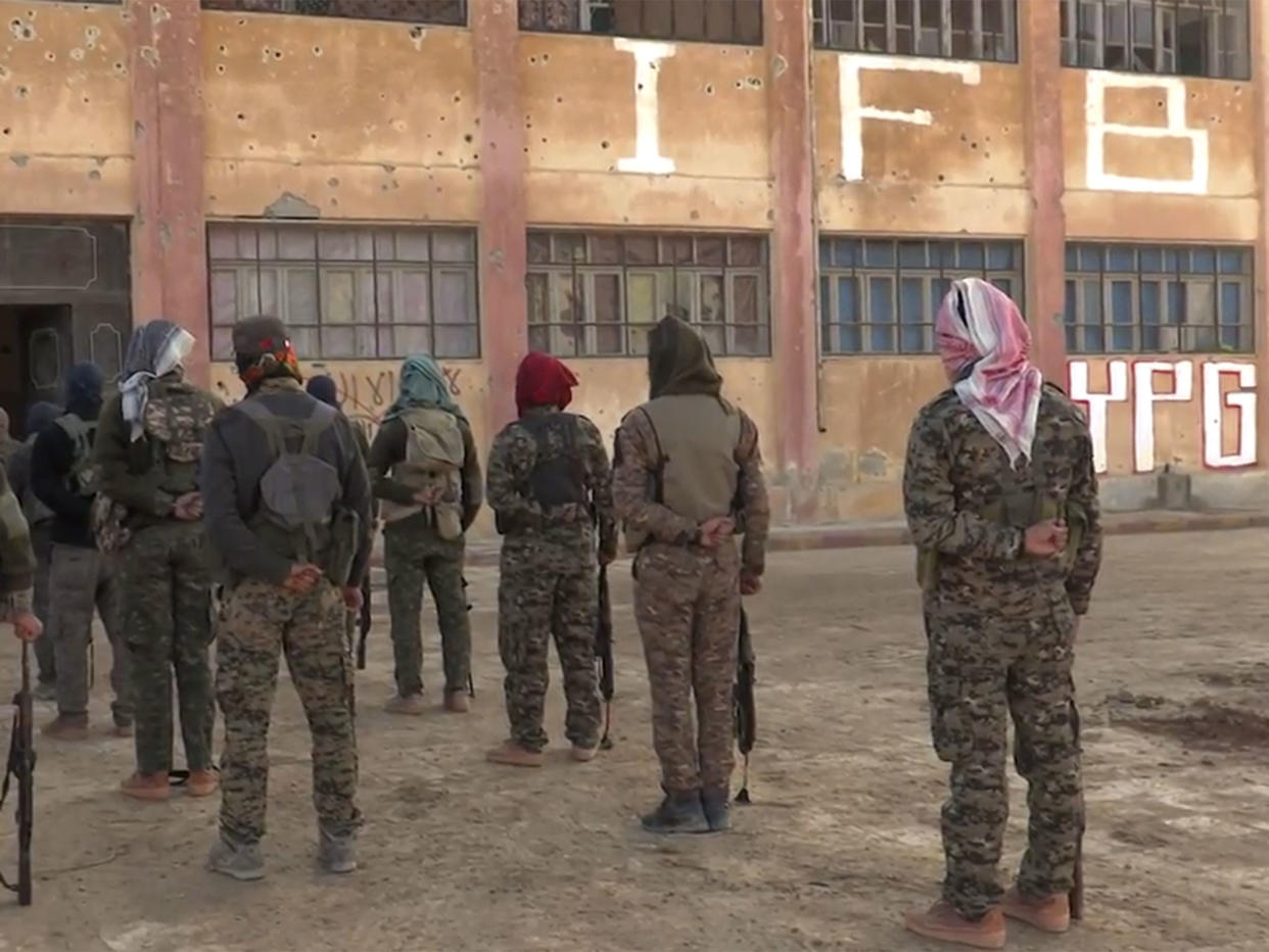 Members of the Bob Crow Brigade at the YPG's International Freedom Battalion headquarters on the Raqqa front: Supplied