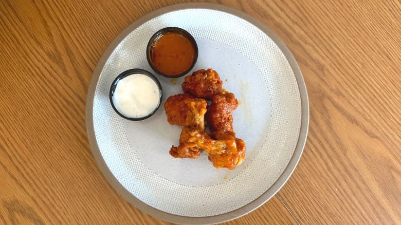 Golden Fire wings and sauce