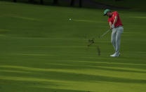 Carlos Ortiz of Mexico plays a shot from the 17th fairway during the second round of the men's golf event at the 2020 Summer Olympics at the 2020 Summer Olympics, Friday, July 30, 2021, in Kawagoe, Japan. (AP Photo/Matt York)