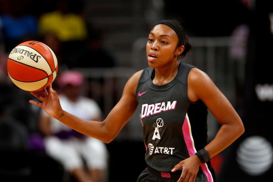 Former Dream guard Renee Montgomery was part of a group that purchased the team earlier this year and hired a new broadcast crew.