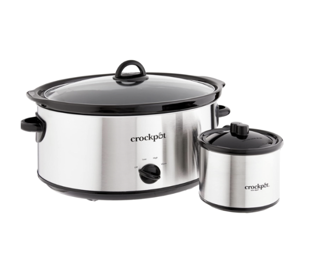 Crock-Pot 3.5-Quart Casserole Crock Manual Slow Cooker Black and White 