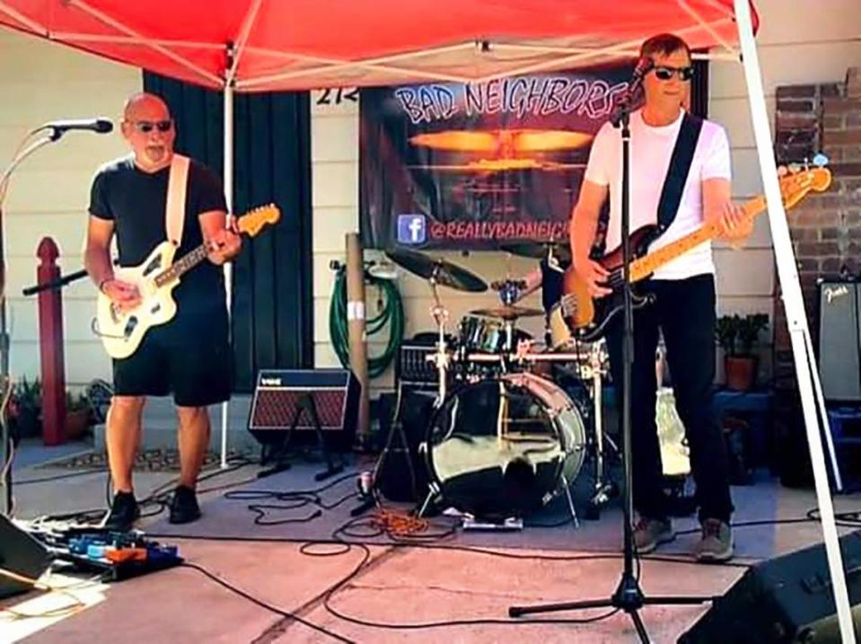 Bad Neighbors performing at porchfest. The band will play at porch # 18, 545 Terminal Ave, at 2 p.m.