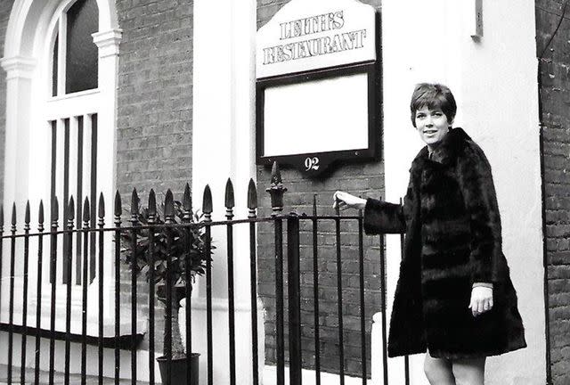 <p>Courtesy of Prue Leith</p> Prue outside her Michelin-starred London restaurant, Leith's, in 1969