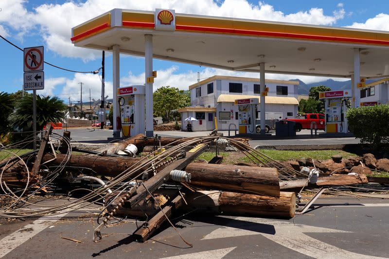 FILE PHOTO: Damage in the beach town of Lahain after fire