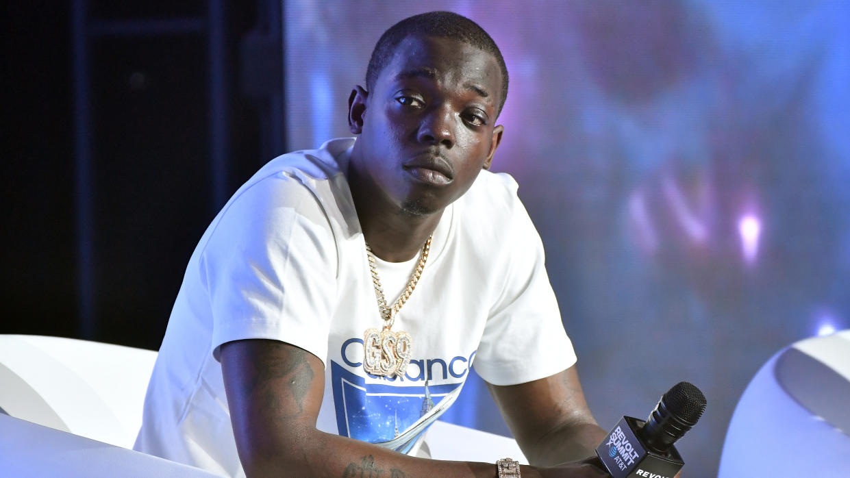 ATLANTA, GEORGIA - SEPTEMBER 24: Rapper Bobby Shmurda speaks onstage during the 2022 Revolt Summit at 787 Windsor on September 24, 2022 in Atlanta, Georgia.