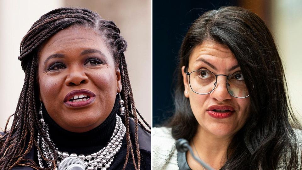 Bush and Tlaib split image