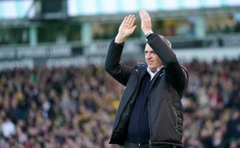 Dean Smith felt Norwich’s performance during a goalless draw to Wolves was an improvement over their win against Southampton (Joe Giddens/PA) (PA Wire)