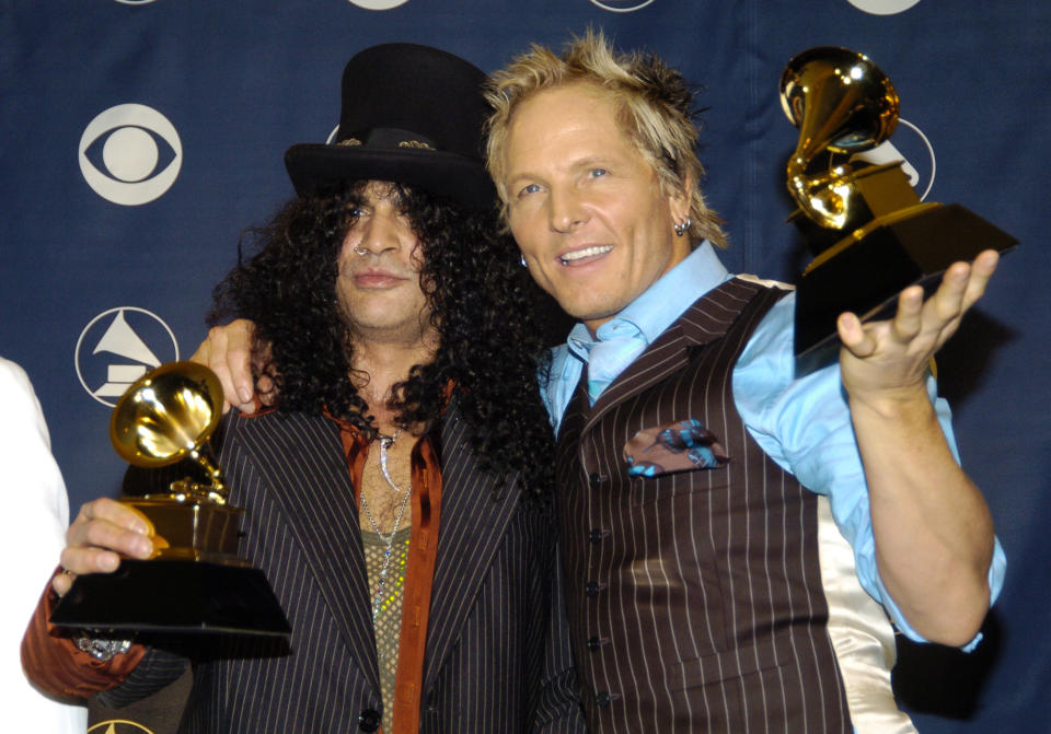 Slash and Matt Sorum as part of Velvet Revolver won a Grammy Award for Best Hard Rock Performance. (Photo by Jeff Kravitz/FilmMagic, Inc)