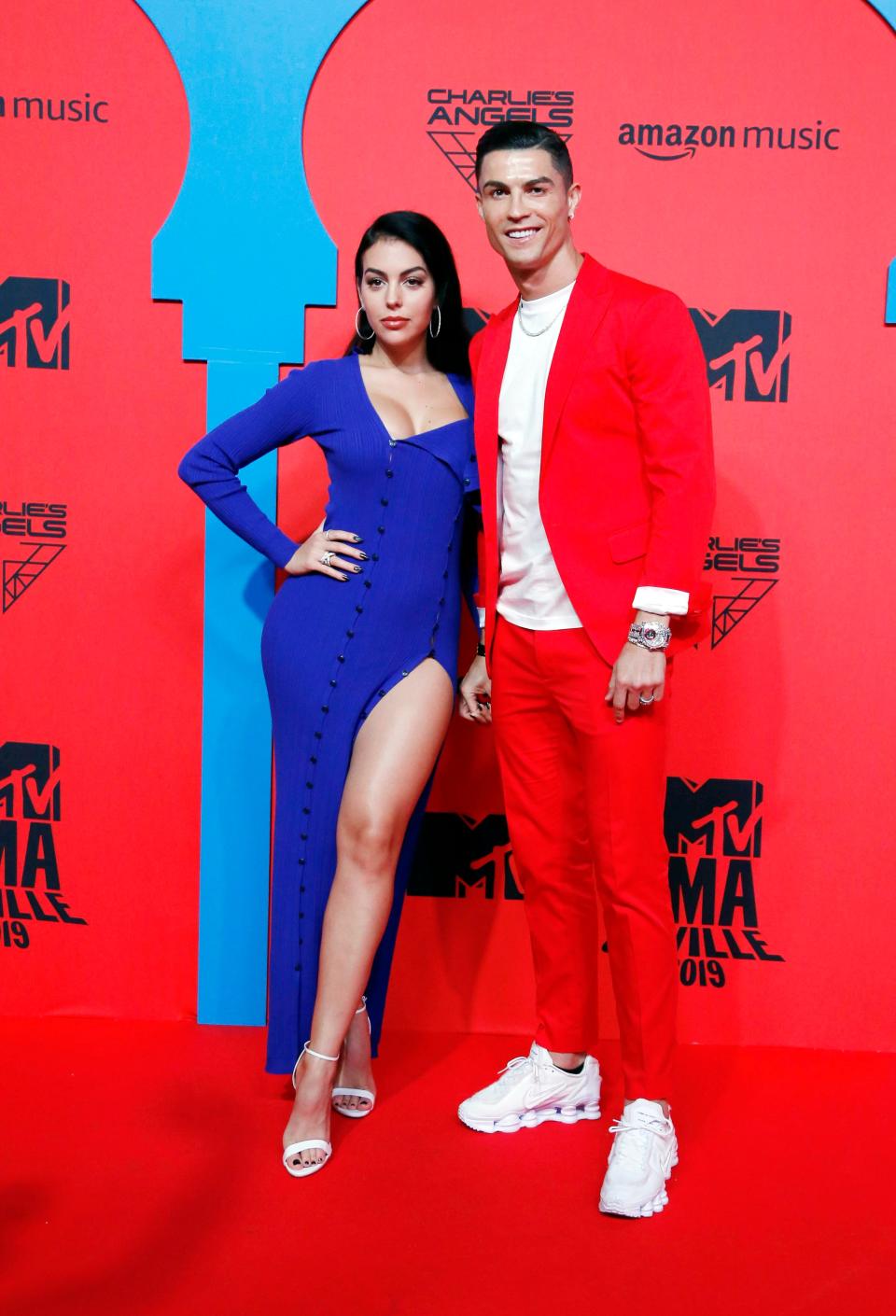 Georgina Rodriguez and Cristiano Ronaldo at the 2019 MTV EMAs.