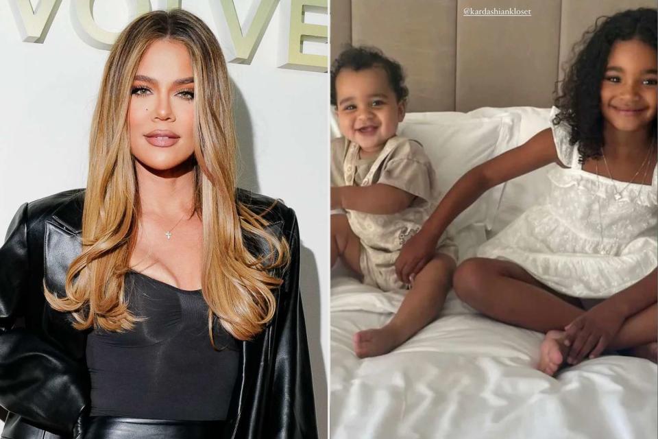 <p>Sansho Scott/BFA.com/Shutterstock ; Khloe Kardashian/Instagram</p> Khloé Kardashian shared a new photo of her kids Tatum and True on April 22