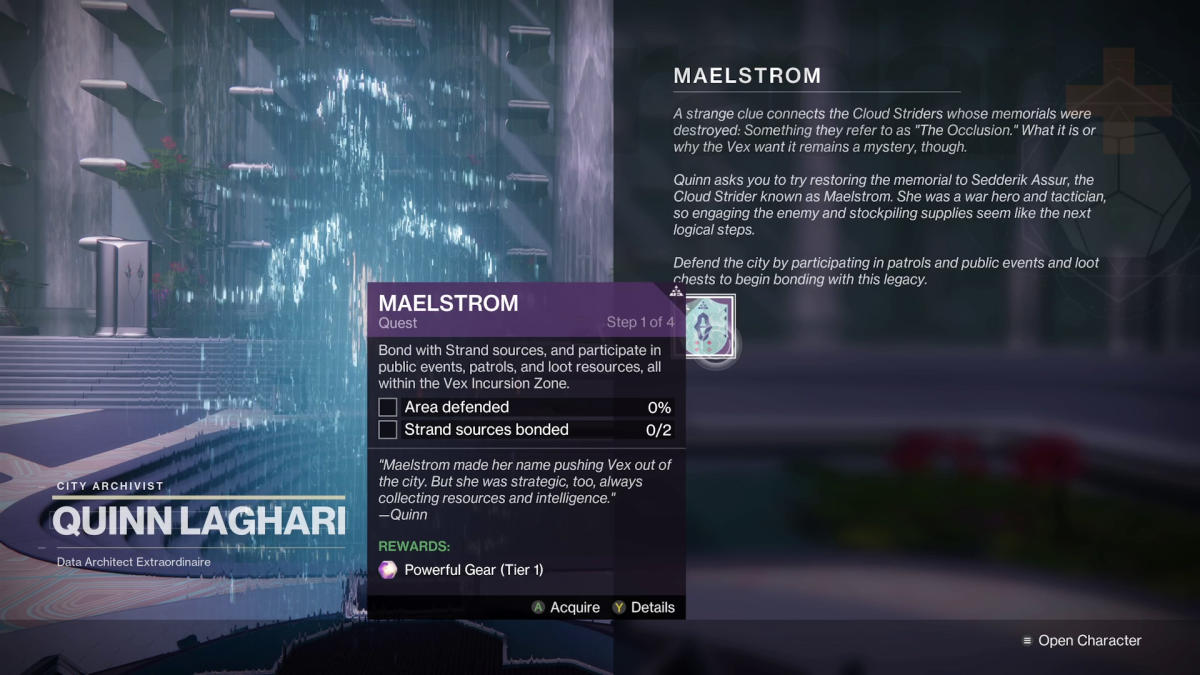 Destiny 2 Lightfall Maelstrom quest guide and bonding with Strand sources