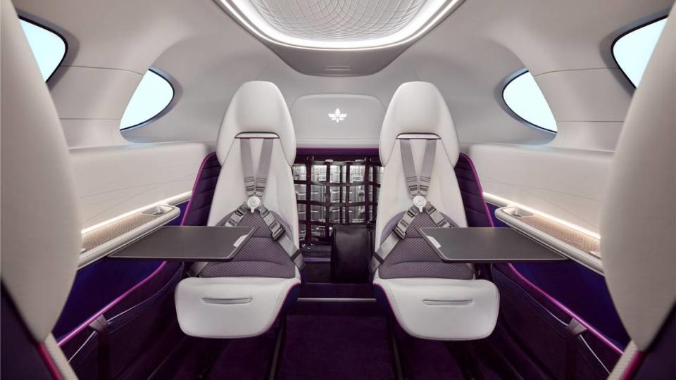 A rendering of Lilium’s eVTOL jet gives a glimpse inside the aircraft.