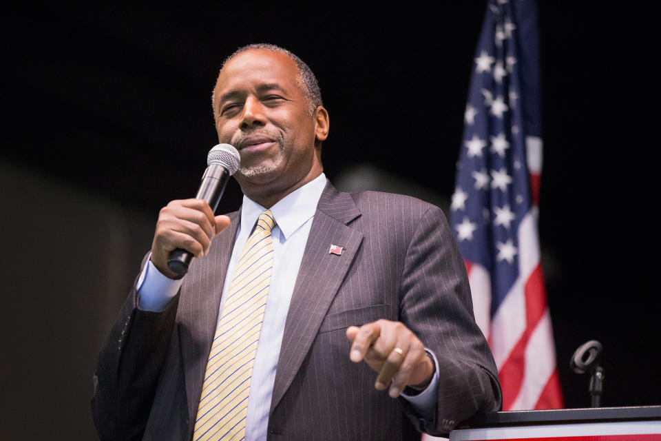 "Because a lot of people who go into prison go into prison straight -- <a href="http://www.thenewcivilrightsmovement.com/rachelwitkin/ben_carson_s_10_worst_anti_gay_comments">and when they come out</a>, they're gay. So, did something happen while they were in there? Ask yourself that question."<br /><br />"If you l<a href="http://www.opposingviews.com/i/religion/christianity/dr-ben-carson-warns-new-world-order-gay-marriage-video">ook at a lot of the writings</a> of the neo-Marxists when they talk about the New World Order, they say there's only one stick-in-the-mud, the United States. How do you get them out of the way or how do you change them? And they said there were two fundamental things: the Judeo-Christian faith and their strong families. I&nbsp;liken the gay marriage crowd to a new group of mathematicians who say, 'Two plus two is five. And the new ones insist that it is five."