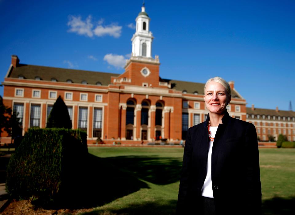 Dr. Kayse Shrum, president of Oklahoma State University, poses for a photo on Oct. 5, 2021, at OSU in Stillwater.