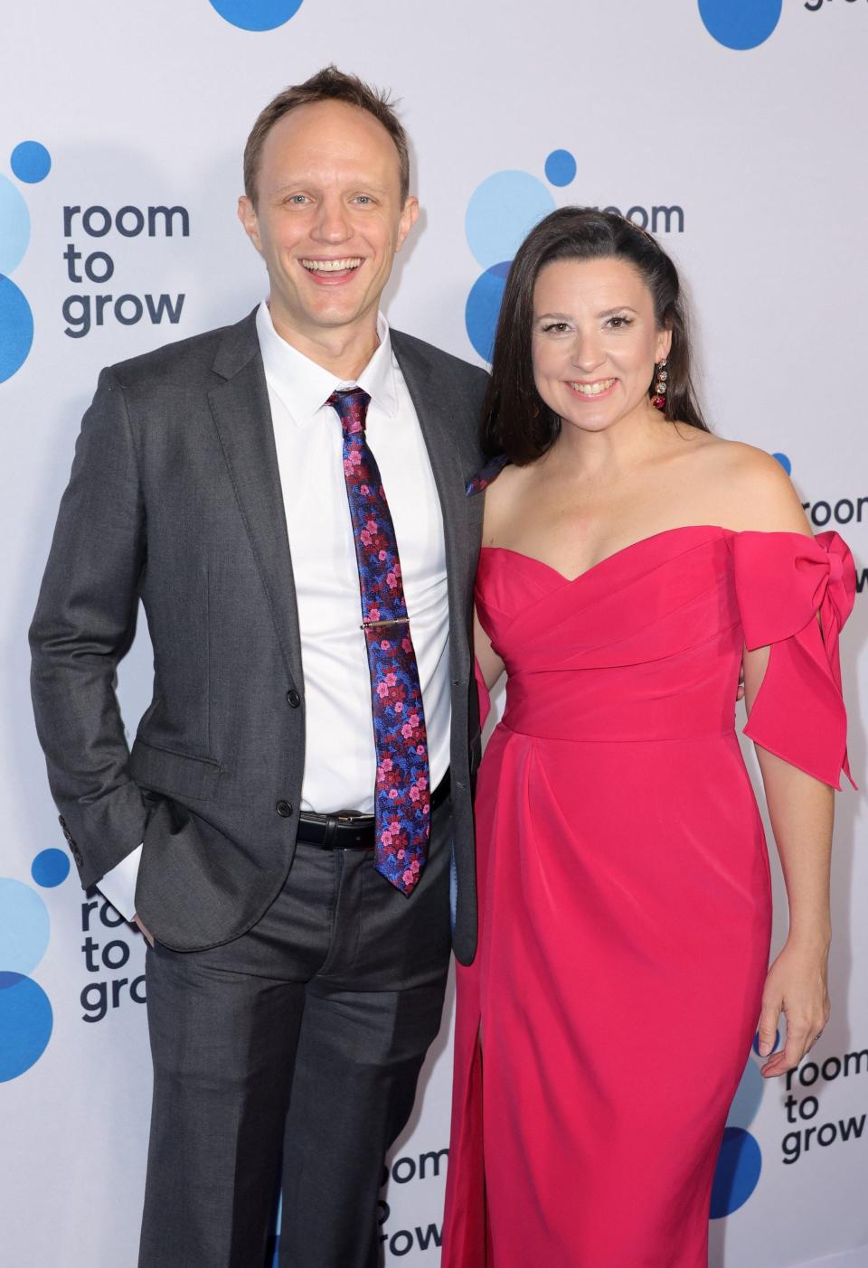 Ms. Rachel (full name Rachel Griffin-Accurso), a well-known YouTuber and early childhood education specialist, attends a red carpet event with her husband, Aron.