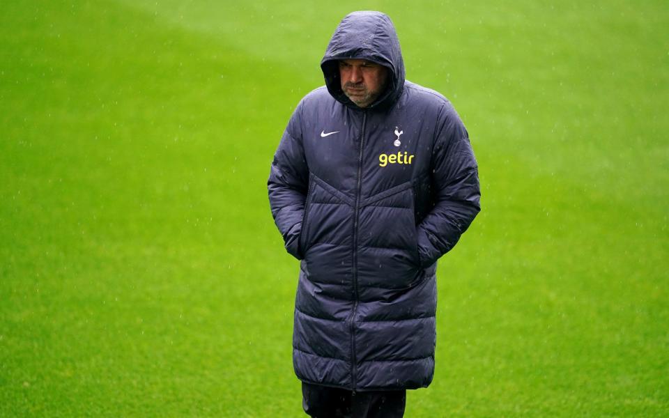 Tottenham Hotspur manager Ange Postecoglou before during the Premier League match at Villa Park